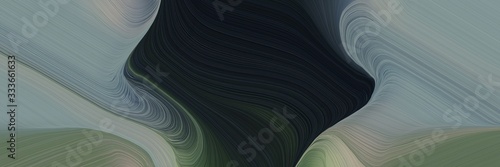 futuristic banner background with gray gray, very dark blue and dark slate gray color. contemporary waves illustration © Eigens