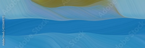 futuristic banner with waves. abstract waves illustration with steel blue, cadet blue and pastel brown color © Eigens