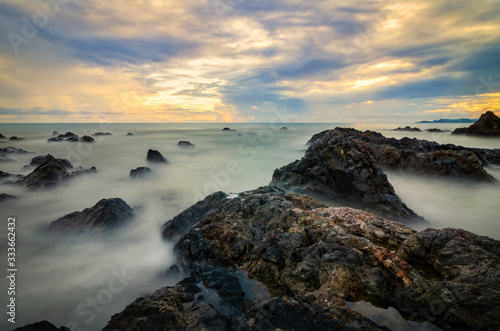 Beautiful scenery during sunrise at Pandak Beach located in Terengganu Malaysia © amirul syaidi