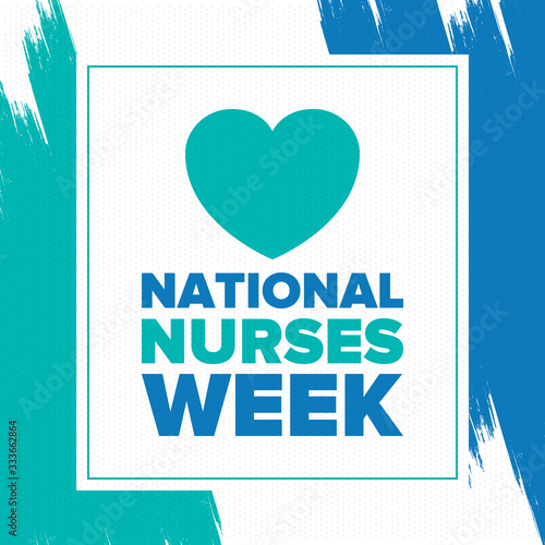 National Nurses Week. Thank you nurses. Medical and health care concept. Fighters against viruses and diseases. In honour of the doctors. Celebrated annual in United States. Vector illustration poster