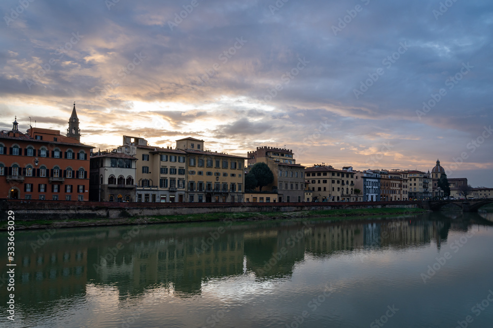 The Arno River in Florence Italy