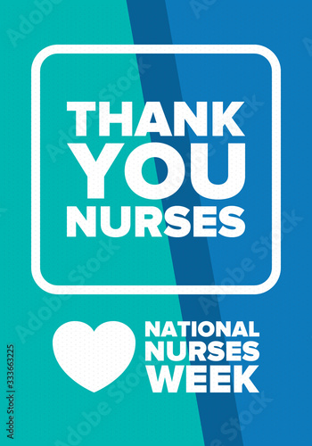 National Nurses Week. Thank you nurses. Medical and health care concept. Fighters against viruses and diseases. In honour of the doctors. Celebrated annual in United States. Vector illustration poster