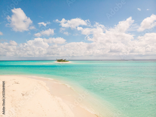 Picture perfect beach and turquoise lagoon on small tropical island on Maldives. © kasto