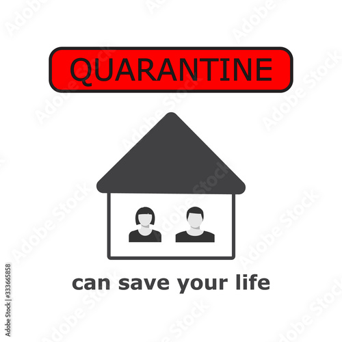 Lockdown Pandemic, stop Coronavirus outbreak covid-19 2019-nCoV symptoms. Europe warning and quarantine in home. Vector icon.