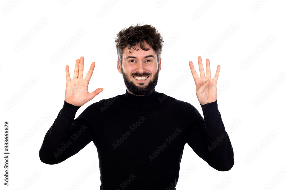 Young man in black Young man in black