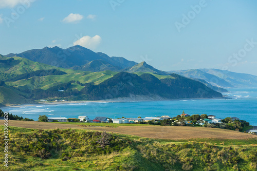 ニュージーランド ワイララパのキャッスル・ポイントのキャッスル・ロックから見える景色