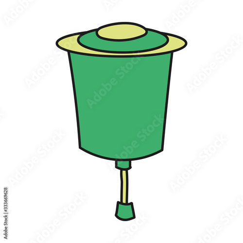 Simplified colored vector illustration of a rular washbasin on a white background.