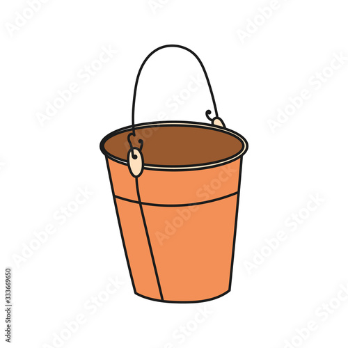 Bucket colored vector symbol icon design isolated on white background.