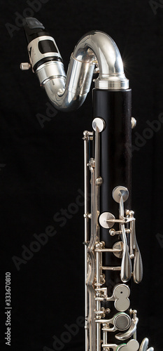 Bass clarinet on black background