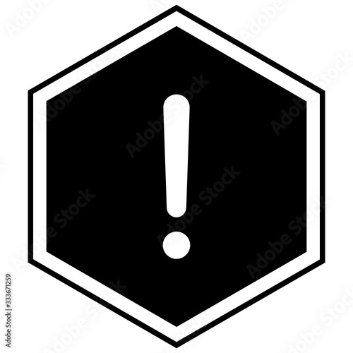 Interjection General Warning Vector glyph Icon Concept, bare exclamation mark on white background, factorial operation and logical negation design point symbol