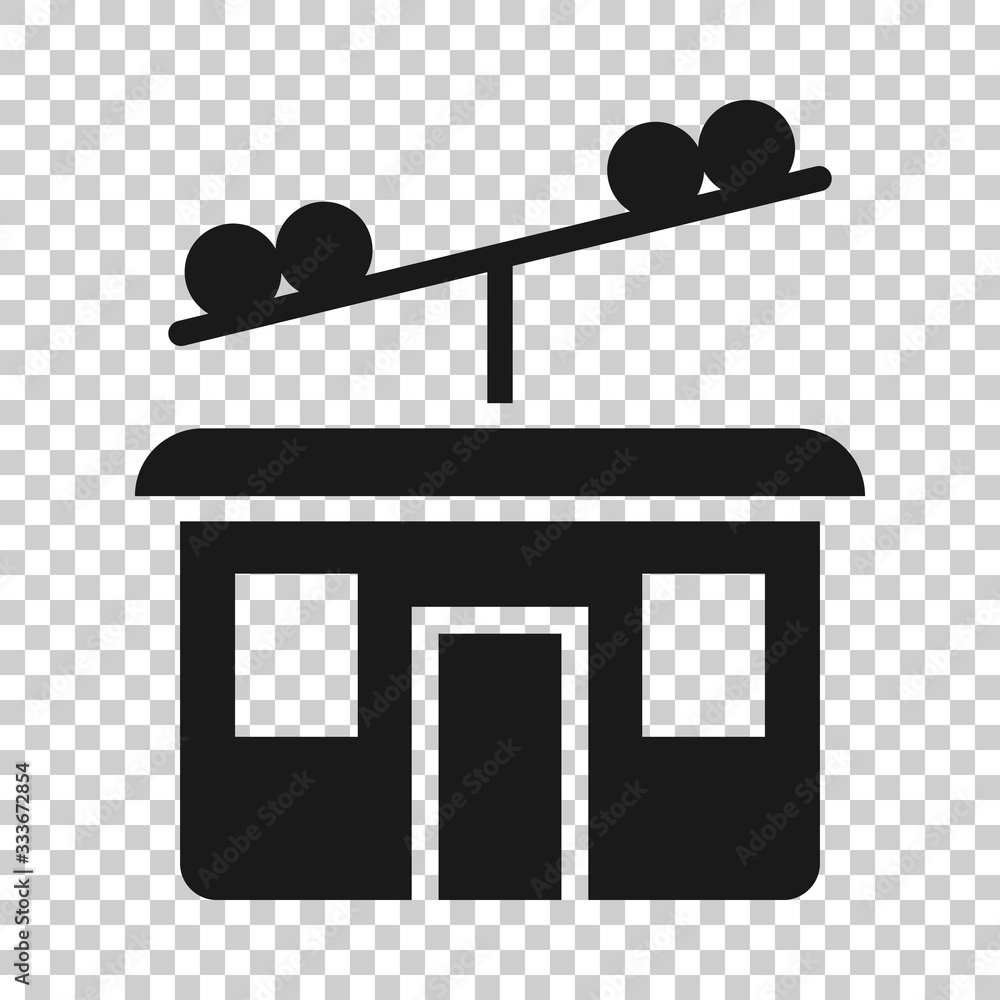 Cable car icon in flat style. Elevator cabin vector illustration on white isolated background. Cableway business concept. Cable car icon in flat style. Elevator cabin vector illustration on white isolated background. Cableway business concept.