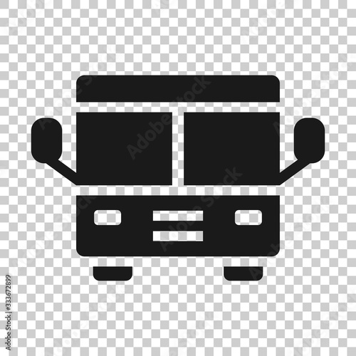 Bus icon in flat style. Coach vector illustration on white isolated background. Autobus vehicle business concept.