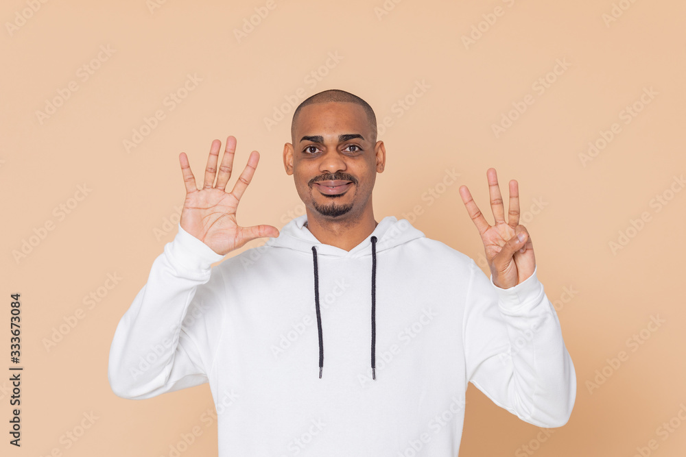 African guy with a white sweatshirt African guy with a white sweatshirt