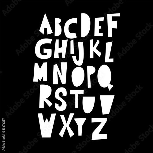 Handwritten calligraphy font. Vector alphabet. Hand drawn letters