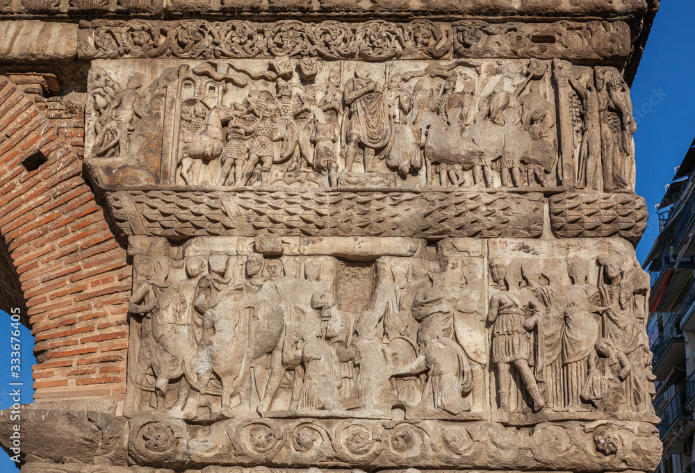 Figurative reliefs on the Arch of Galerius in Thessaloniki, Greece