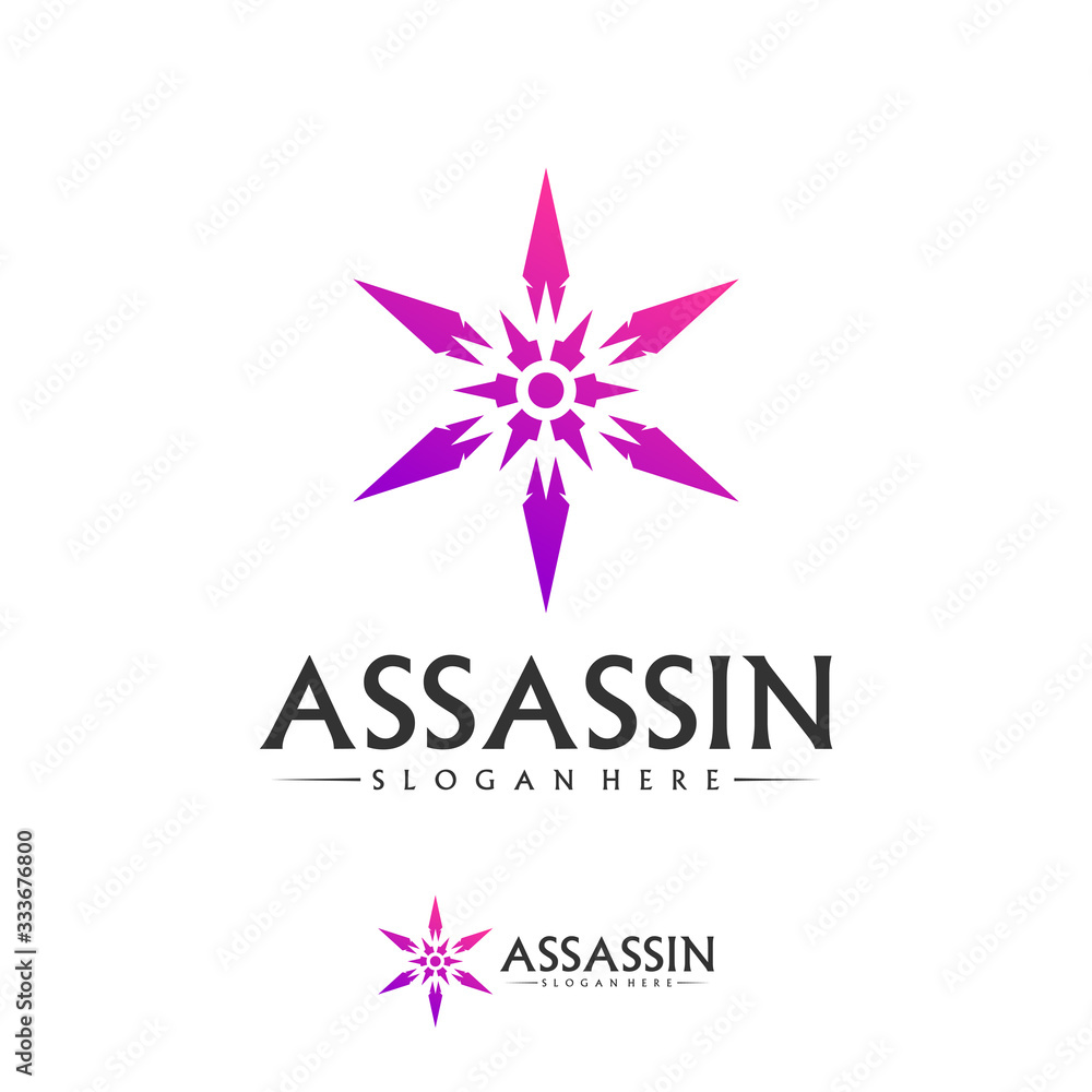 Shuriken Logo Design Vector Template, Assassin logo concept, Icon symbol Shuriken Logo Design Vector Template, Assassin logo concept, Icon symbol