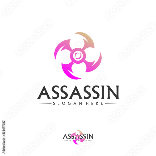 Shuriken Logo Design Vector Template, Assassin logo concept, Icon symbol