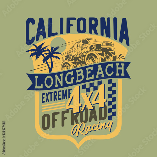 vintage racing illustration for tee shirt graphics