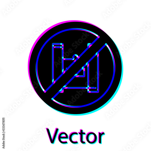 Black Say no to plastic bags poster icon isolated on white background. Disposable cellophane and polythene package prohibition sign. Vector Illustration