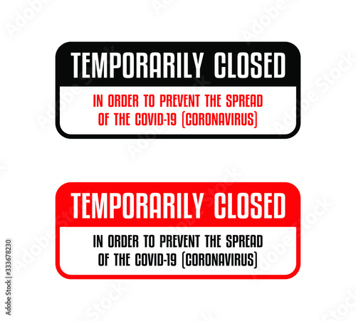 temporarily closed sign 