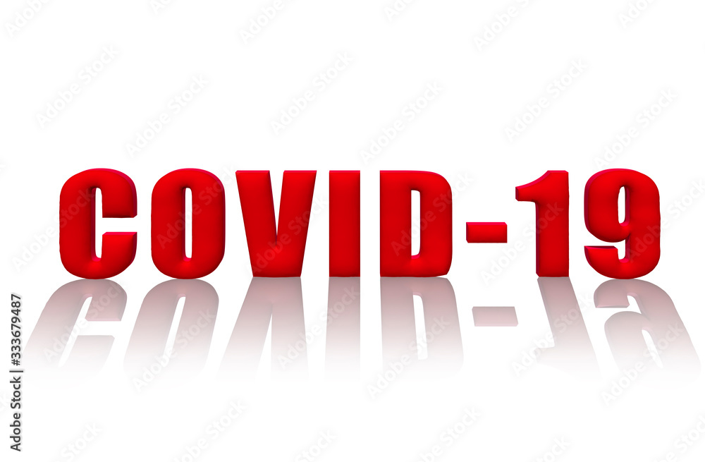 Fototapeta premium 3D red covid-09 logo on white background