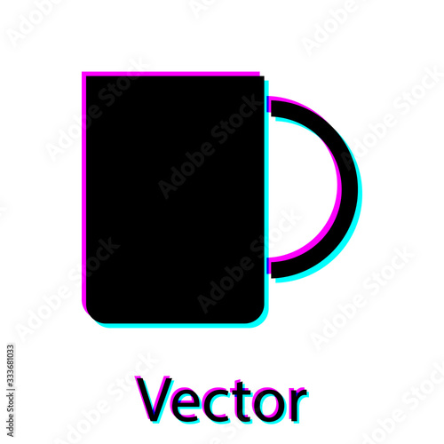 Black Coffee cup icon isolated on white background. Tea cup. Hot drink coffee. Vector Illustration