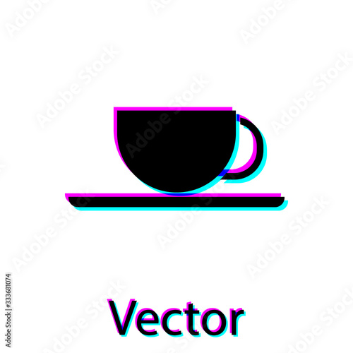 Black Coffee cup icon isolated on white background. Tea cup. Hot drink coffee. Vector Illustration