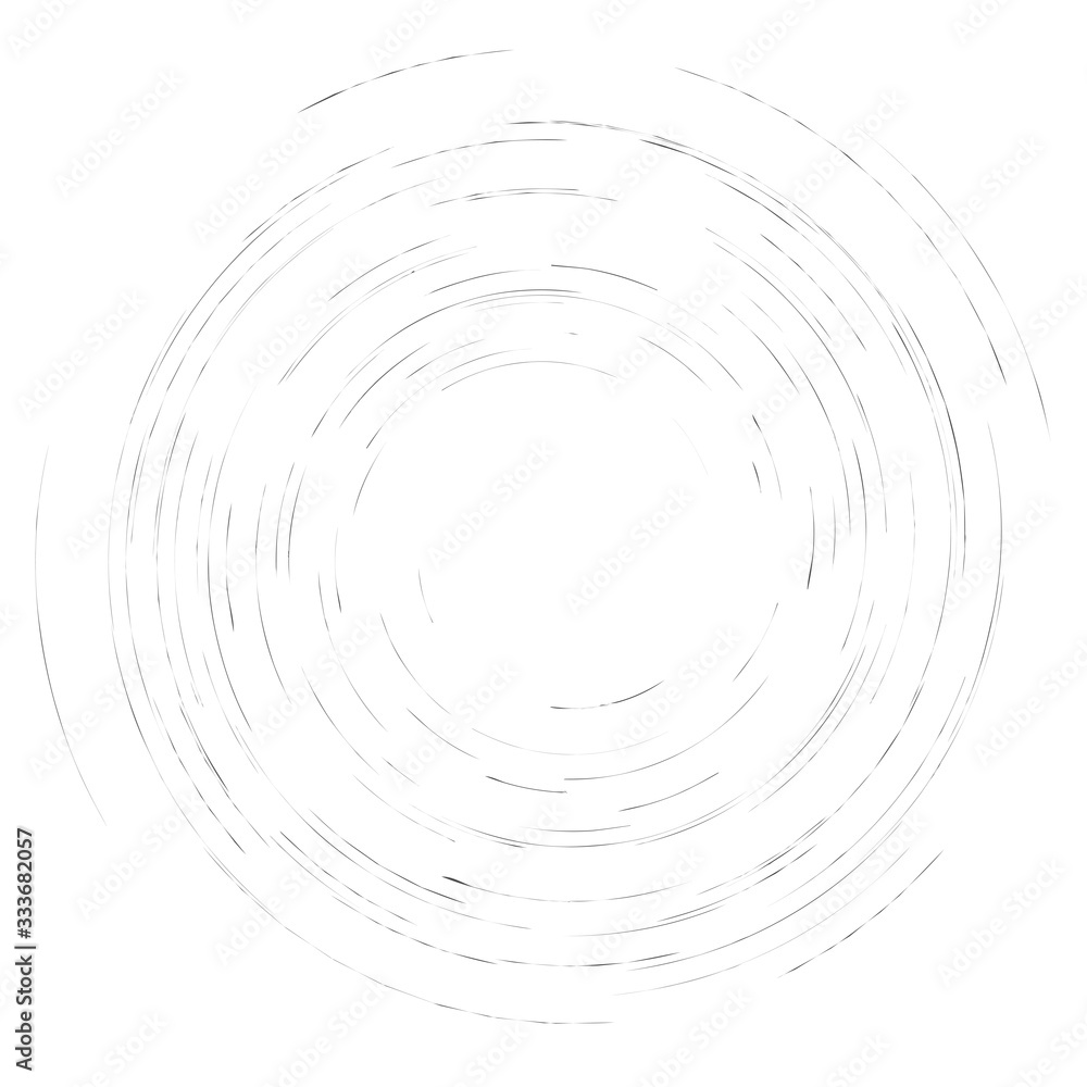 Smudge, smear, grungy monochrome, black and white volute, vortex shape. Twisted helix element. Rotation, spin and twist concept design. Abstract greyscale spiral, swirl, twirl illustration