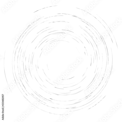 Smudge, smear, grungy monochrome, black and white volute, vortex shape. Twisted helix element. Rotation, spin and twist concept design. Abstract greyscale spiral, swirl, twirl illustration