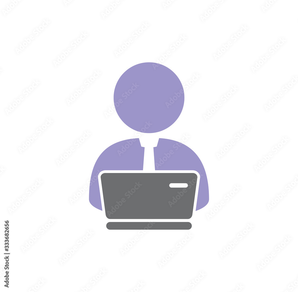 Businessman and computer related icon on background for graphic and web design. Creative illustration concept symbol for web or mobile app Businessman and computer related icon on background for graphic and web design. Creative illustration concept symbol for web or mobile app