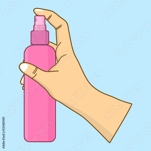 hand holding spray bottle