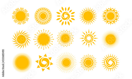 Suns icons. Elements for design. Vector illustration