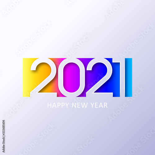 2021 new year. Happy new year design. Colorful holiday background for calendar or web banner. 2021 celebration. Light 2021