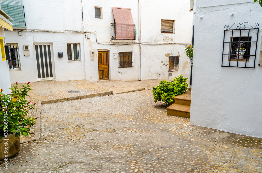 Narrow streets in the village of Altea, Spain