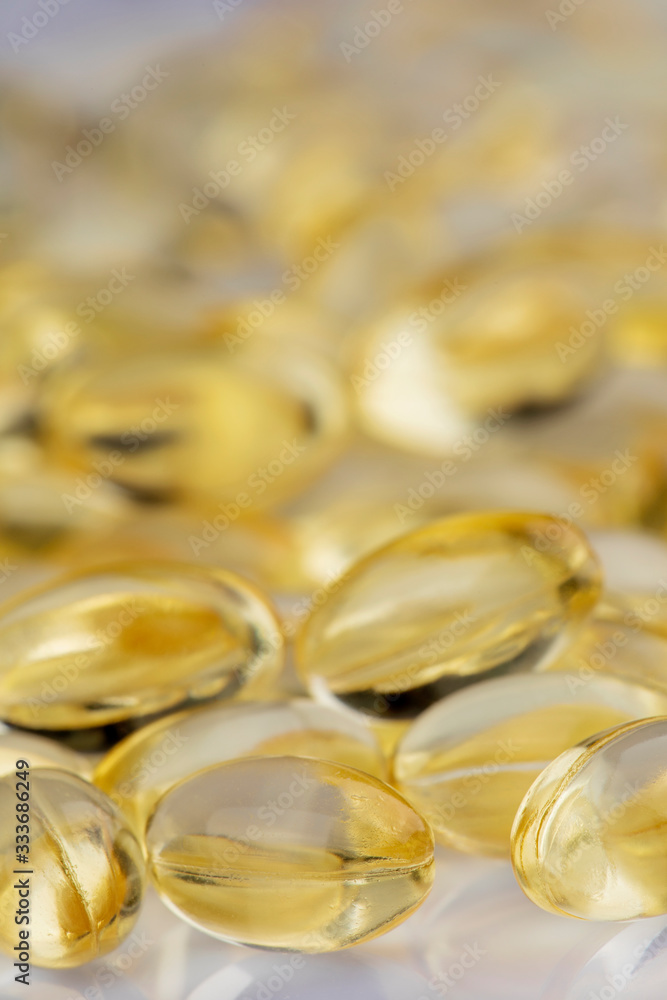 Close up Vitamin E Capsulus on a white background Close up Vitamin E Capsulus on a white background