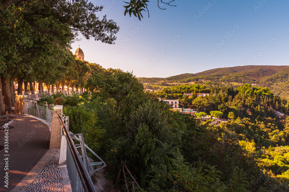 Overlooking Conero National Park from the terrace in Sirolo, Italy