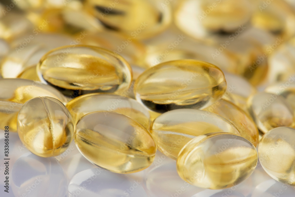 Close up Vitamin E Capsulus on a white background Close up Vitamin E Capsulus on a white background