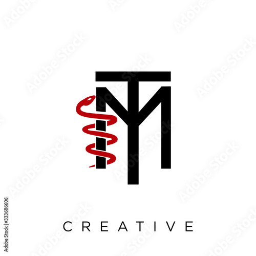 mt health logo design vector