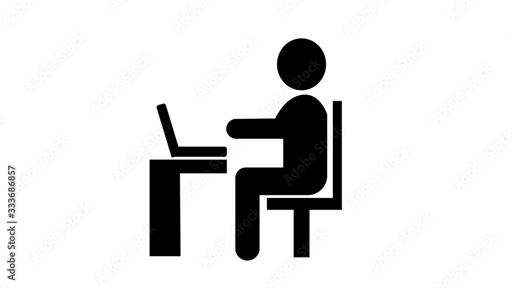 Illustrations concept coronavirus COVID-19. The company allows employees to work from home to avoid viruses Illustrations concept coronavirus COVID-19. The company allows employees to work from home to avoid viruses