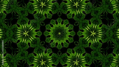 Green abstract kaleidoscope stock video
