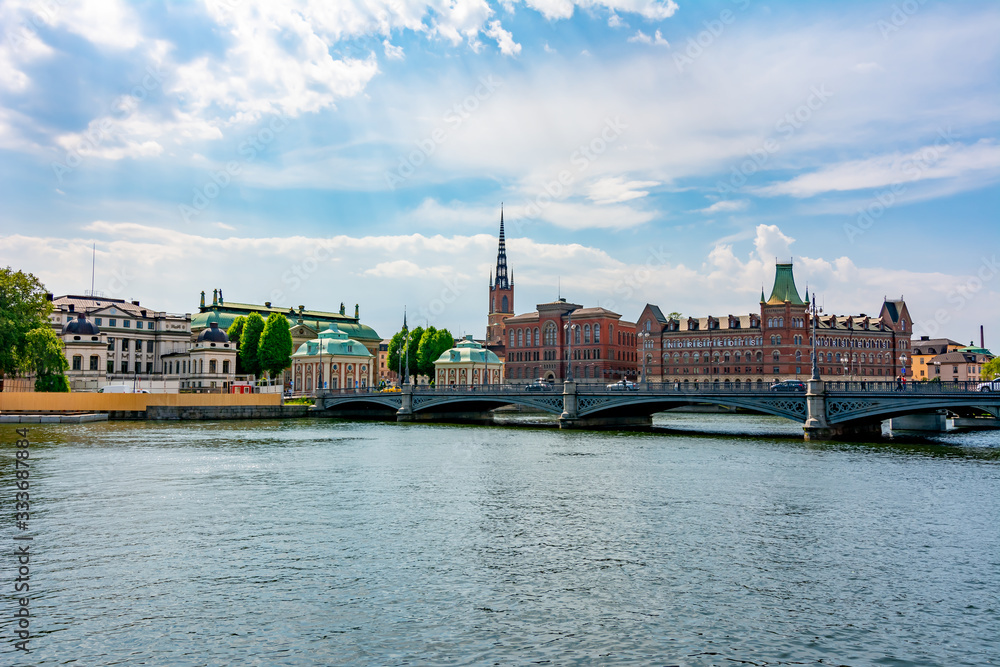 Riddarholm church and Stockholm cityscape, Sweden Riddarholm church and Stockholm cityscape, Sweden