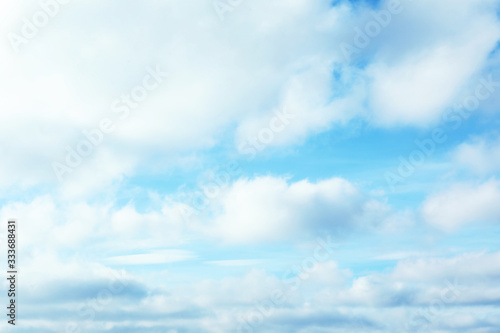 Beautiful blue sky with white clouds on sunny day