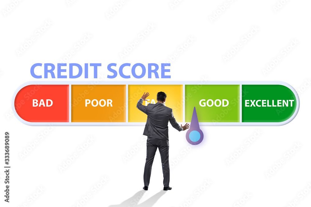 Businessman in credit score concept Businessman in credit score concept