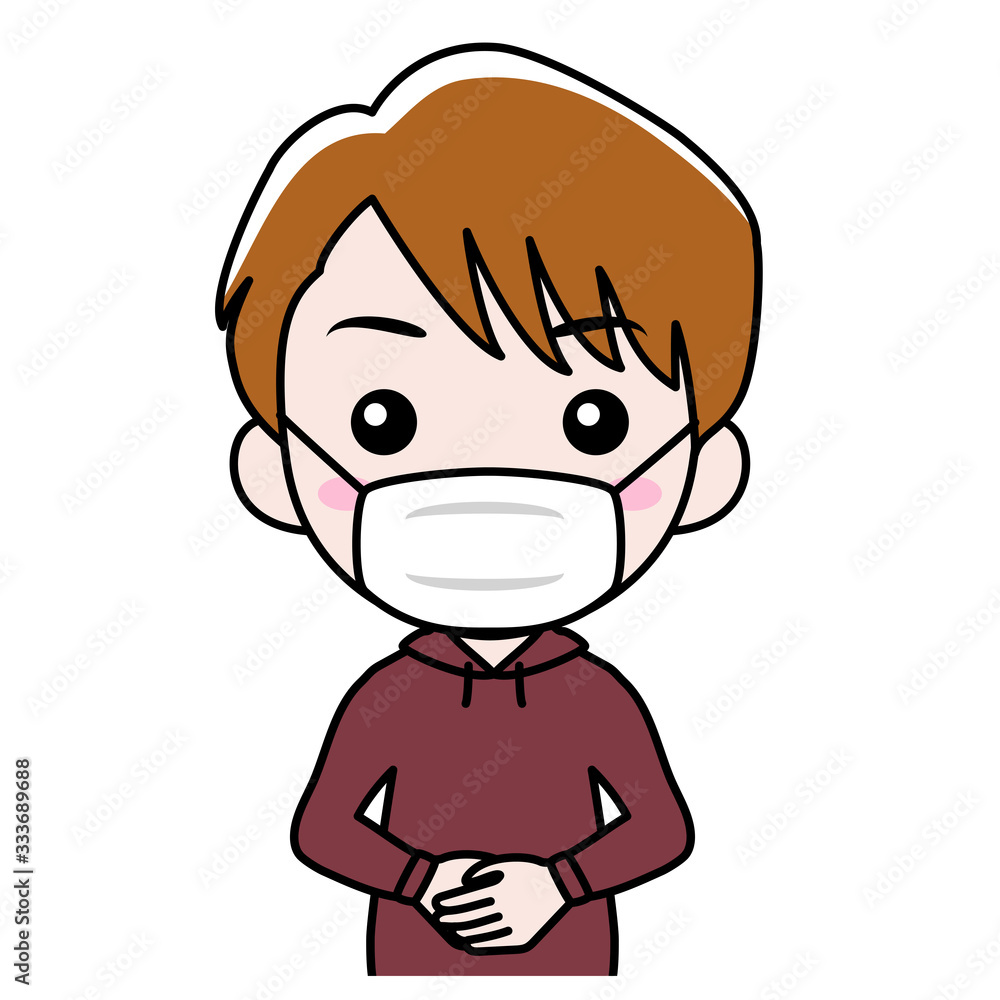 感染症対策でマスクをした男性 感染症対策でマスクをした男性