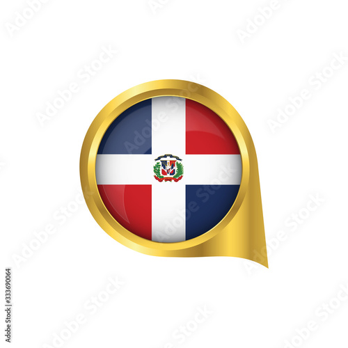 Free Download Flag of Dominican Republic, location map pin, pointer flag Dominican Republic, button gold, Icon country . Vector Illustration EPS10. - GFXLoad