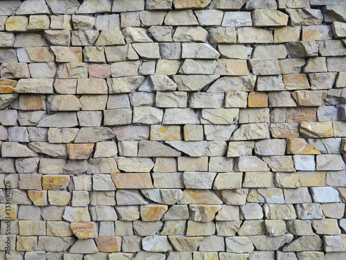 texture of stone on wall of different rocks 