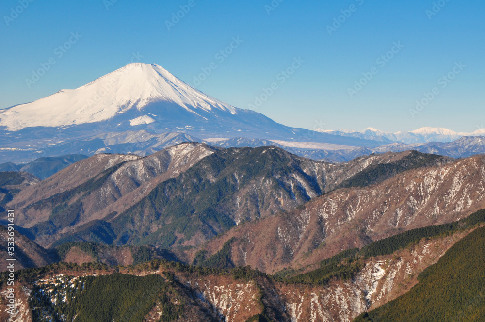 富士山, 雪, 絶景, 風景, 青空, 自然