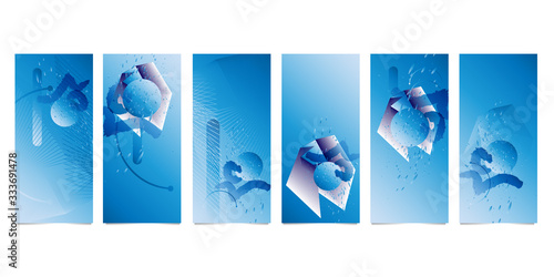 Modern geometric trend muted abstract set eps 10. Gradient shapes composition, vector covers new design