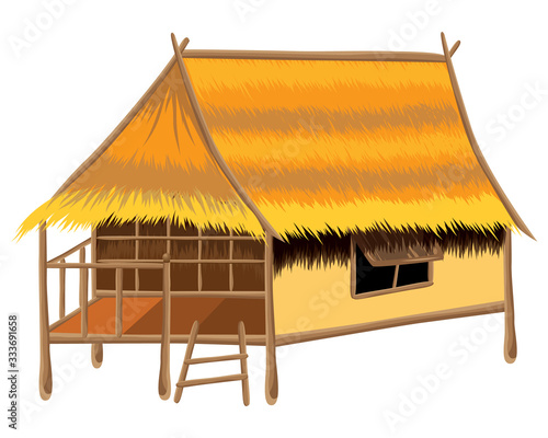 isolated straw hut vector design