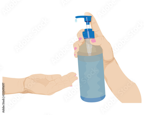 hand and gel hand wash vector design